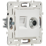 Розетка двойная TV+RJ45 кат.6E IEK SKANDY SK-A15W арктический белый SK-AK20-2-K01