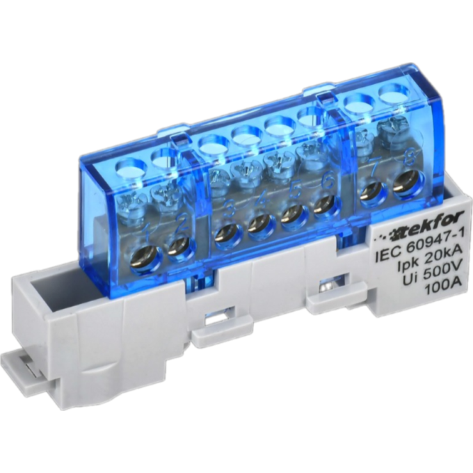 Шина нулевая N TEKFOR IEK TF-NN10-08-KL-K0 изолированная на универсальном держателе6х9-8-С 7 TF-NN10-08-KL-K07